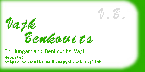 vajk benkovits business card